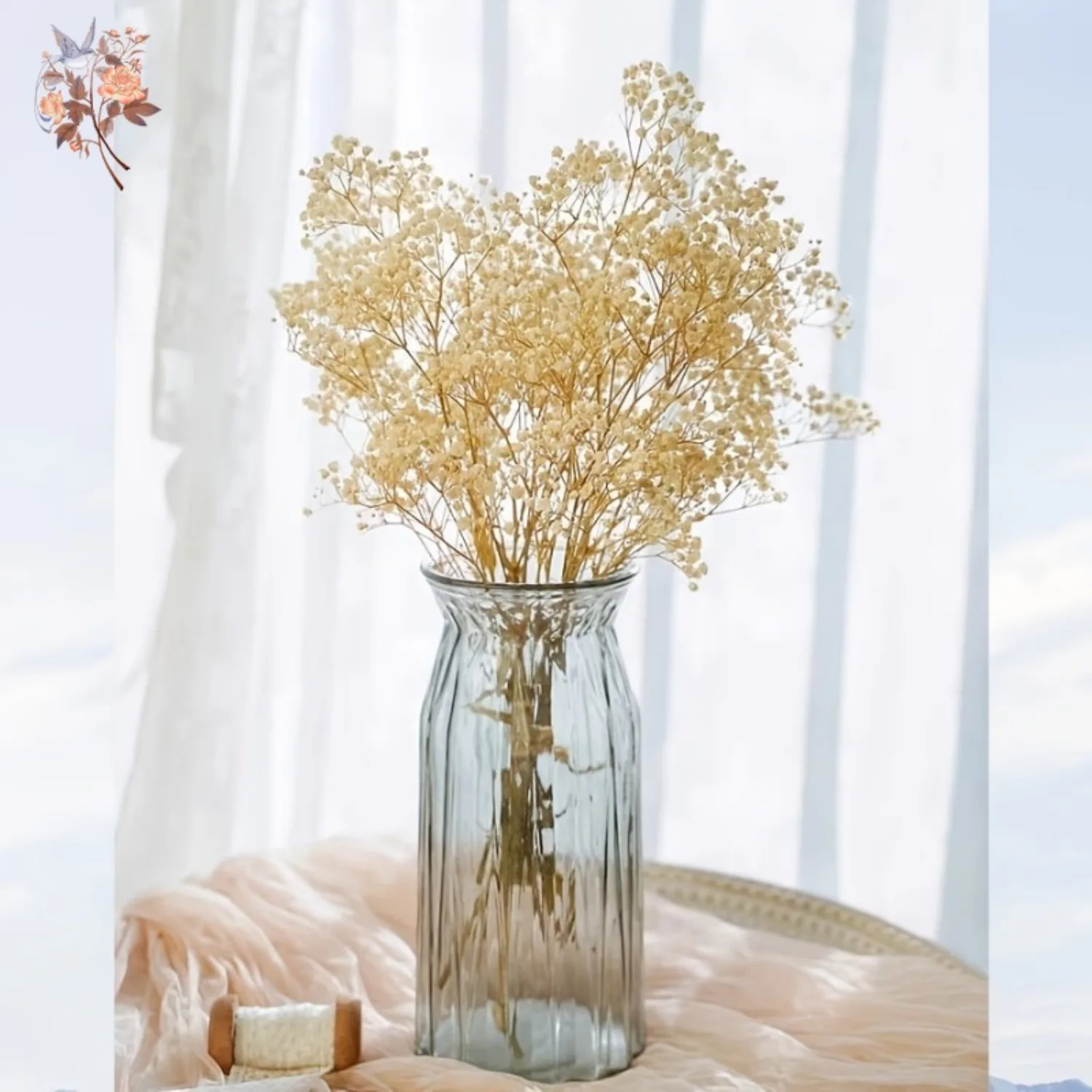 

Natural Dried Baby's Breath Gypsophila Bouquets Flowers Valentine Day Gift Wedding Party Decoration Home Christmas Floral Decor