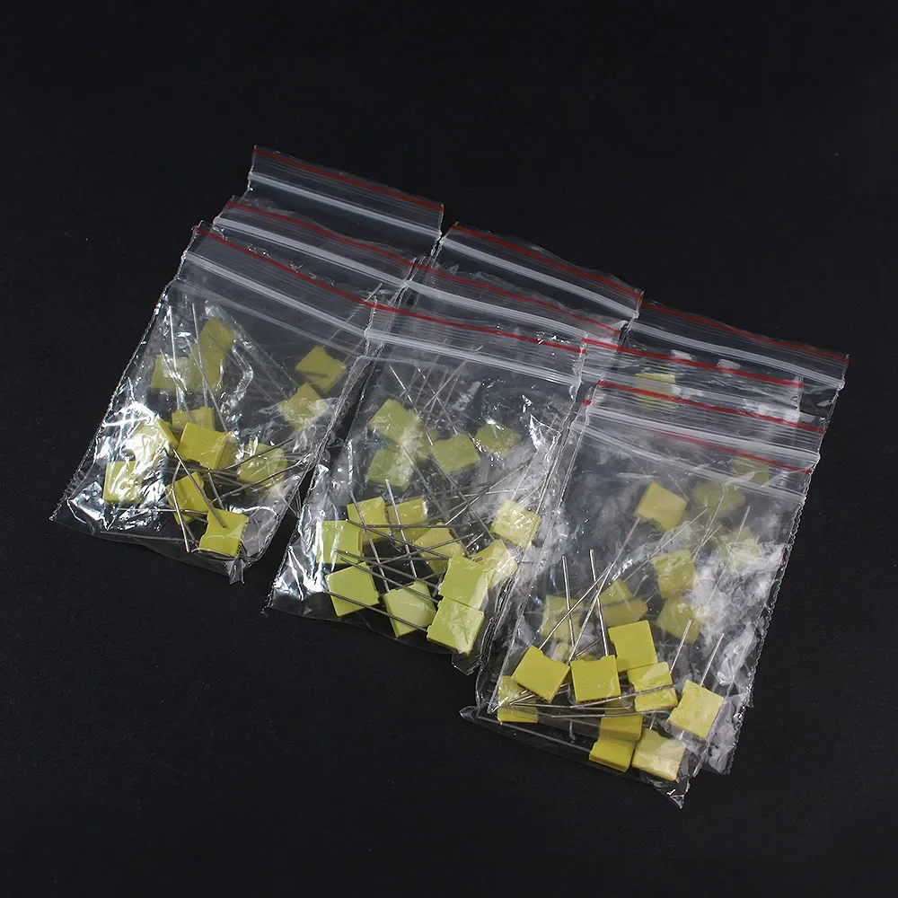 50PCS 102J~474J 100V Capacitor Assorted Kit  Polypropylene Film Capacitor Kit 102J 152J 332J 472J 103J 333J 473J 104J 224J 474J