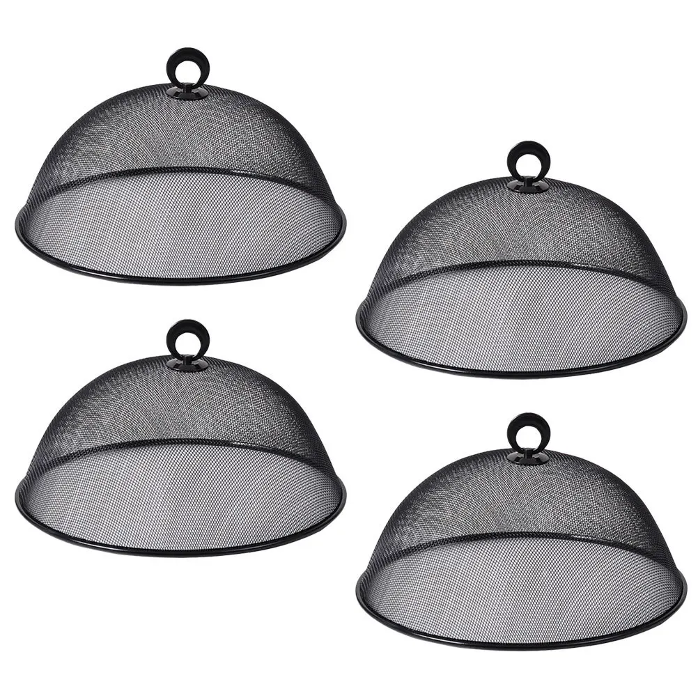 

4pcs Stainless Steel Mesh Food Cover Dome Reusable Kitchen Dining Table Protector For Fruit Cake Snacks Outdoor Indoor Multi-Use