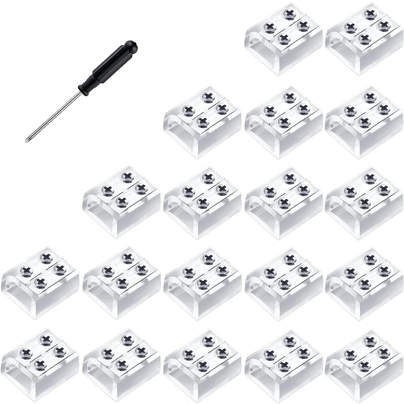 

30PCS Connectors 2 Pin 10Mm Solderless LED Tape Light Connector LED Strip Connector Tape To Wire Terminal Block Connector