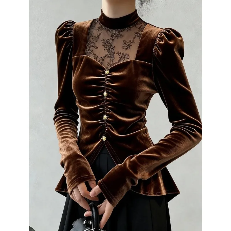 The New Autumn Giant Is A Unique Beautiful and Distinctive Velvet Top in Brown Color with Touch Elegance for Important Occasions