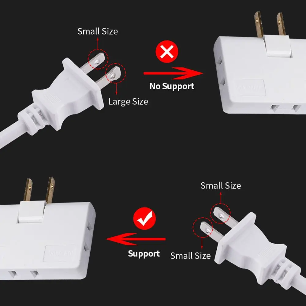 Multi Plug One In Three Plug Wireless Outlet Adapter 180 Degree Extension Plug Expansion Socket Rotatable Socket Converter