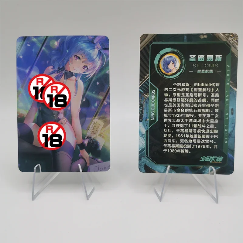 In Stock 9Pcs/set Sexy Anime Girl Cards USS St. Louis Sports Car Luxury Dress Azur Lane Game Collection Cards Christmas Gift Toy