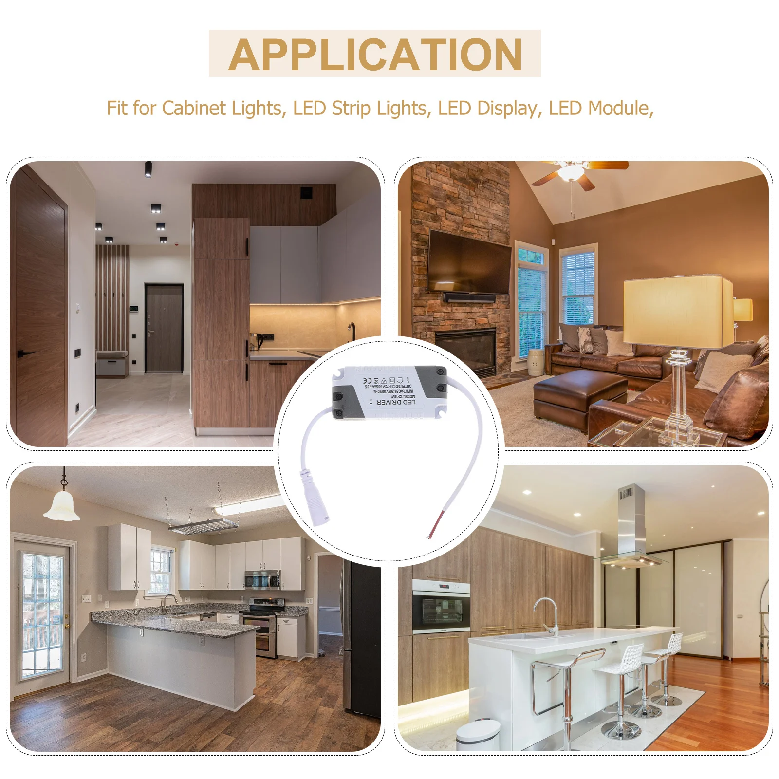 

LED Driver Power Supply 12-18W Dc 36V-63V Constant Voltage Noise-Free Flicker- Driver for Ceiling Lights Downlights