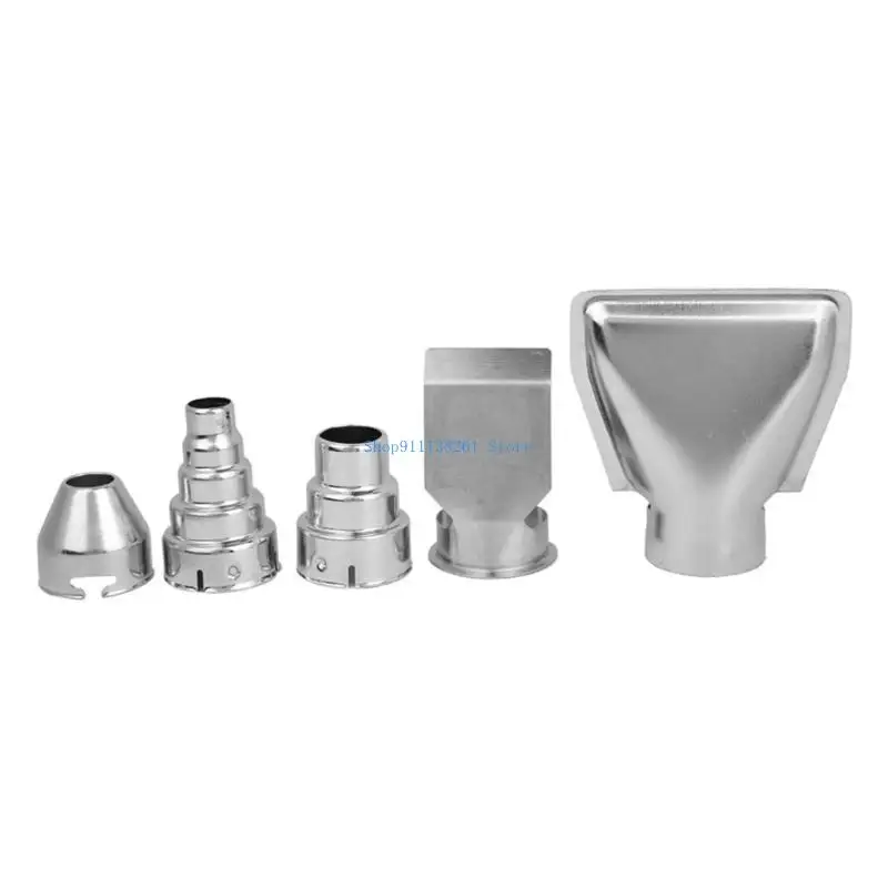 

H05E Heat Nozzles 5Pcs/set Stainless Steel Nozzles Attachments for Hot Air Heat Blower Nozzle Tool Easy Installs