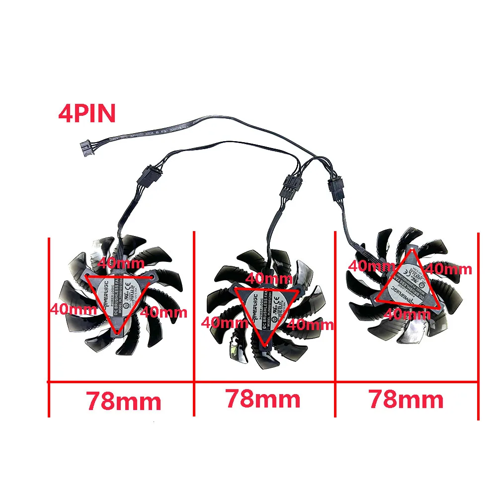 NEW 78MM Cooler Fan Replacement For Gigabyte Radeon RX 6600 6700 XT GeForce RTX 3070 Ti EAGLE Graphics Video Card Cooling Fans