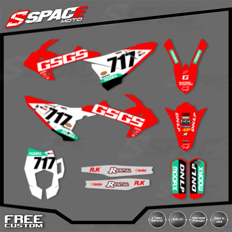 

SPACE Custom Motorcycle Graphics Background Decal for GASGAS 2018 2019 2020 EC Decals Stickers Kits 006