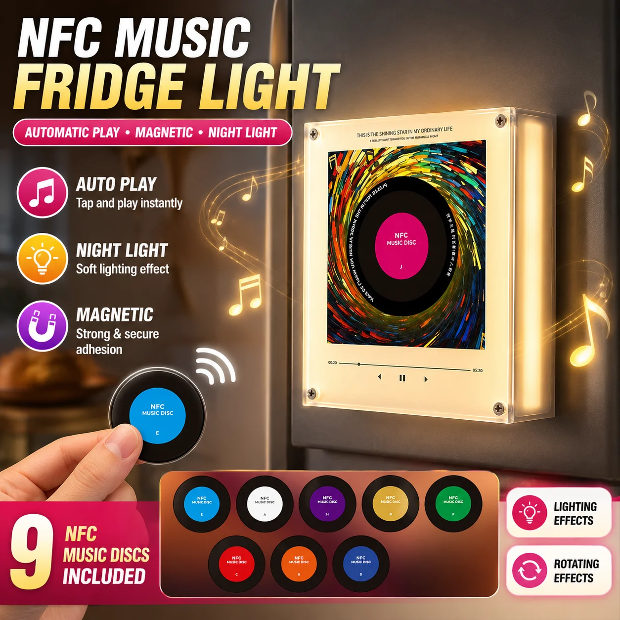 NFC Music Fridge Magnet Light  - Diy Electronics Audio ulasan dan harga
