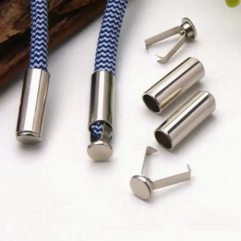 

20 Sets Metal Rope Ends Stopper Button Cord End Lock Cap Hanging Bell Buckle DIY Bag Shoes Garment Lanyard Accessories