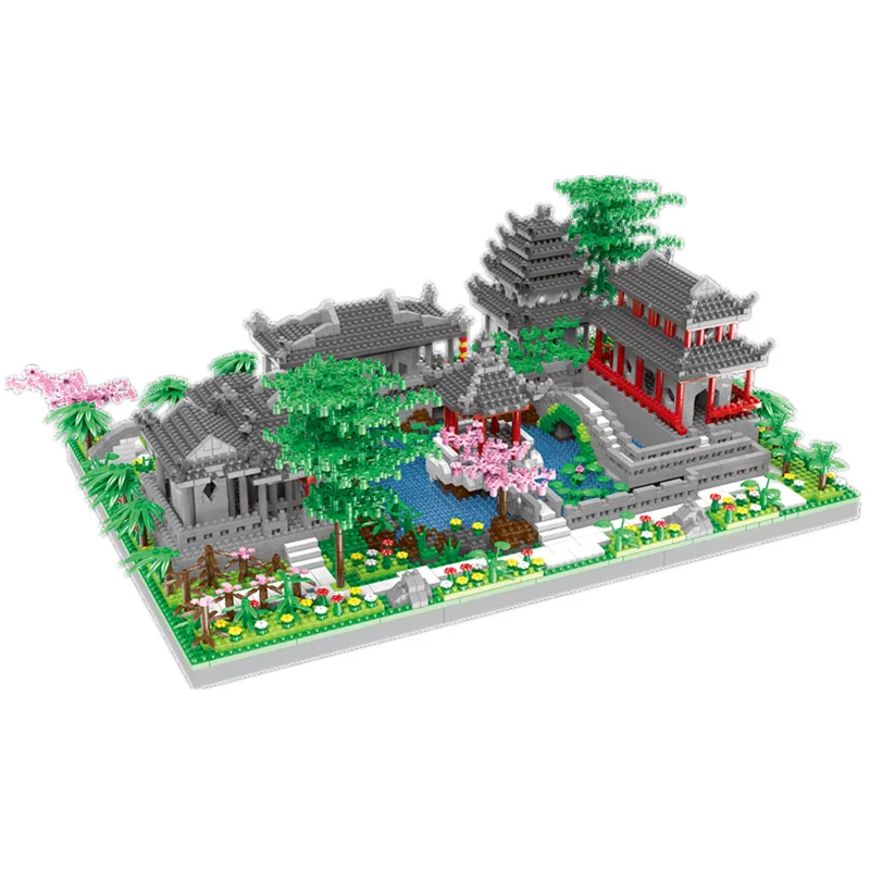 NEW China Building Blocks Suzhou Garden Building Scene Micro Particle Assembly Toy High Difficulty CHILDREN'S Toy Decorations view 3