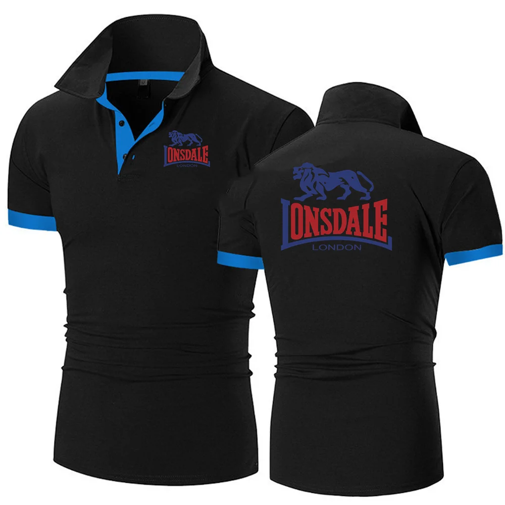 Lonsdale Männer Polo Männer Shirt Kurzarm Polo Shirt Kontrast farbe Polo neue Kleidung Sommer Streetwear Casual Fashion Männer Tops