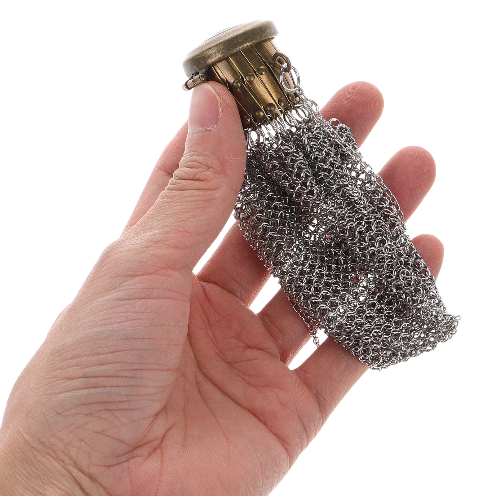 Handmade 1920S English Coin Purse Vintage Metal Mesh Design Unique Small Portable Hanging Purse for Women Travel