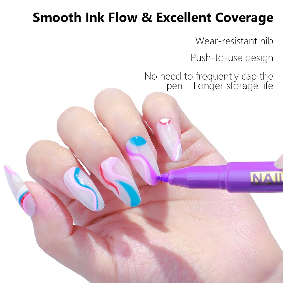 Nail Art Drawing Graffiti Pen, Liner Brush, 3D Abstract, DIY Flower Pattern, Beauty Manicure Tools