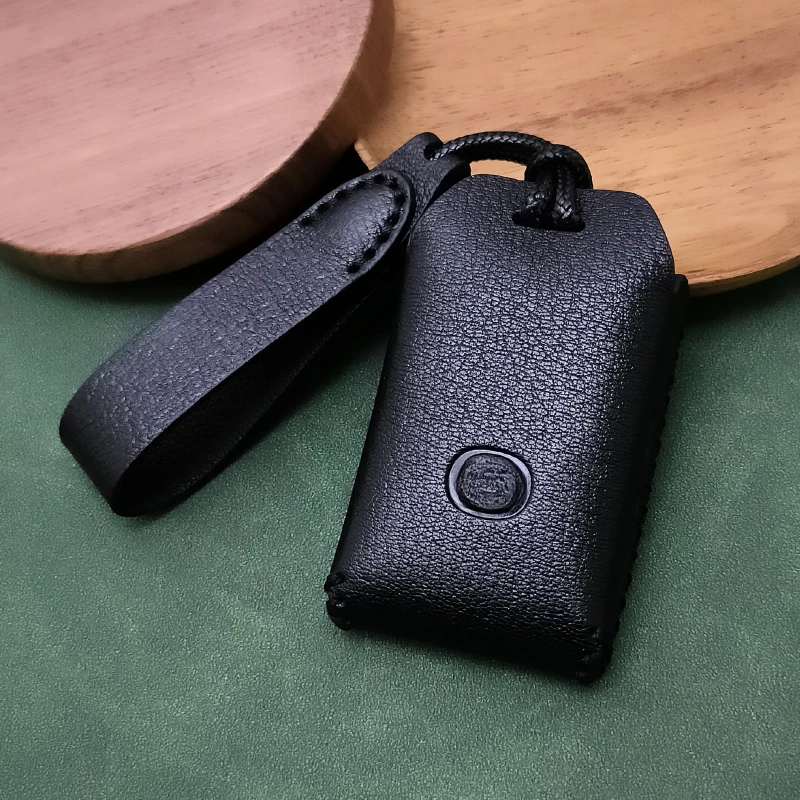 

Simple Style Black Goat Leather Car Remote Key Case Cover for Mazda 3 CX8 Axela Atenza Elegant and Graceful High Fashion