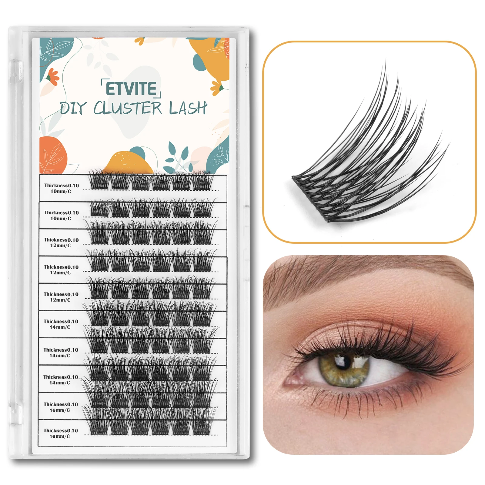 Cluster Lashes DIY Eyelash Extension False eyelashes 60pcs Mix Length Volume Natural Individual Reusable