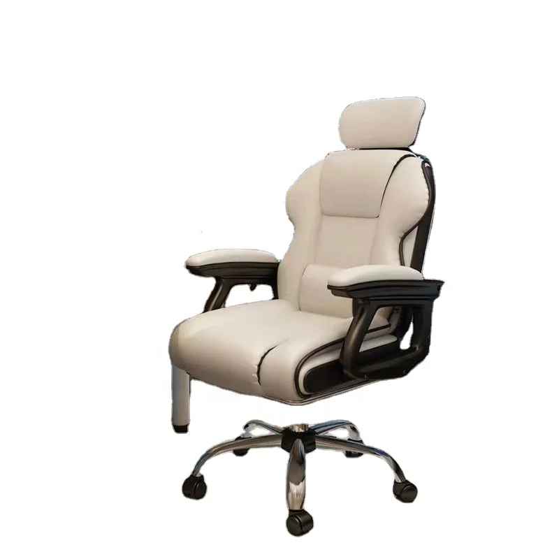 luxury white racing office chair comfortable boss reclining swivel chair executive leather ergonomic office chair