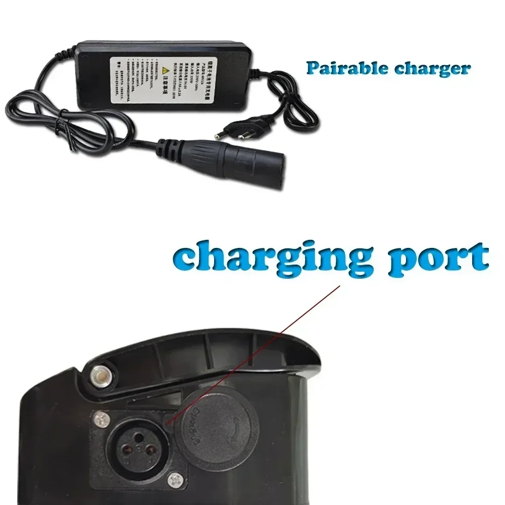 High Capacity 36V 48V Silver Fish 18650 Battery 12-25Ah Built-in BMS Fit Bafang 250W-1000W Motor Kit Complete With 2A Charger .