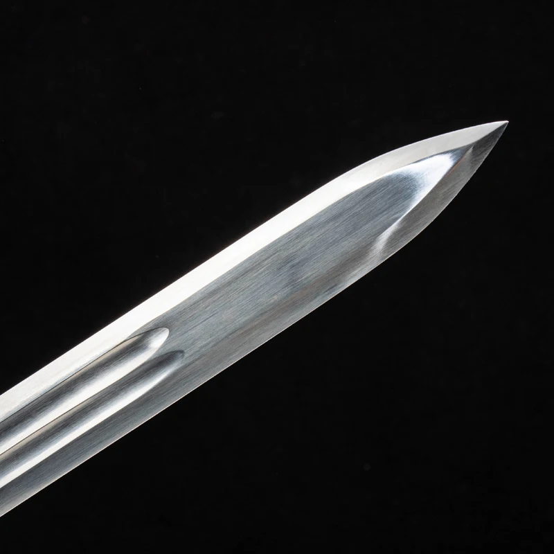 Chinese Ring Head Tang Sword High Manganese Steel Two Groove Blade Training Catana Handmade Full Size Rose Wood Sheath Katana - view 3