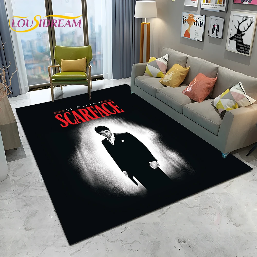 Scarface 3D Classic  Movie Tony Carpet Rug for Home Living Room Bedroom Sofa Doormat Decor,kids Play Area Rug Non-slip Floor Mat