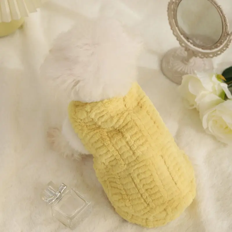 Pet Rabbit Hair Coat Dog Pet Clothes Autumn and Winter Warm Plush Vest Bears Small Dog Cute Vest Teddy Puppy Dog Clothes Winter