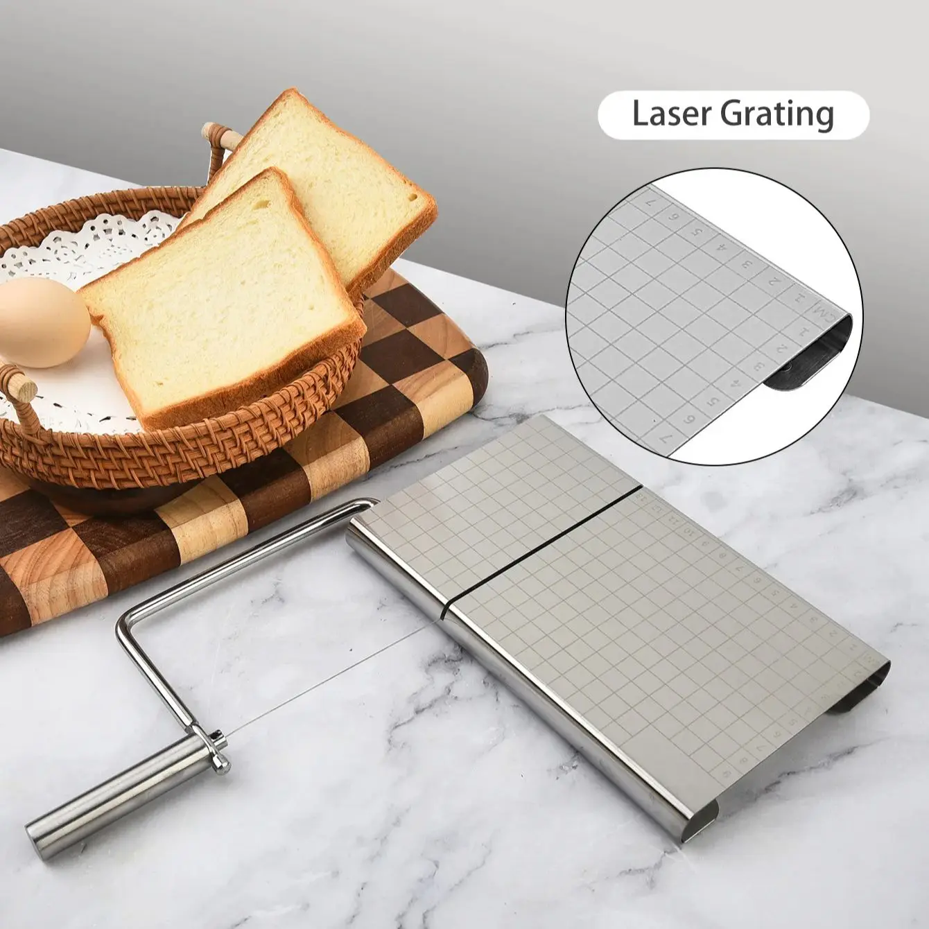 

Stainless Steel Cheese Slicer with Scale, Cheese, Cheese, Sausage, Ham Slicer, Butter Cutting and Divider