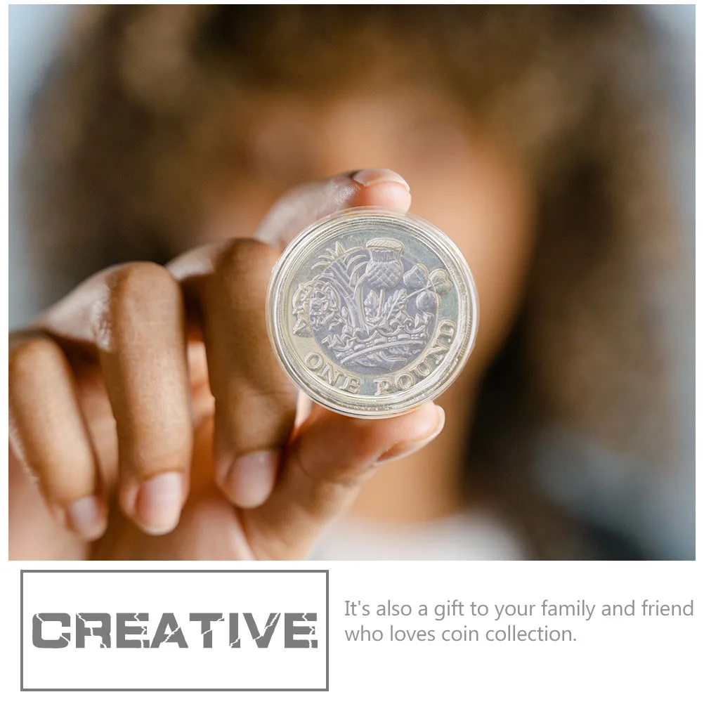 

200 Pieces Clear Coin Protective Cases Premium Acrylic Storage Boxes Easy Open Close Display Holder for Coins