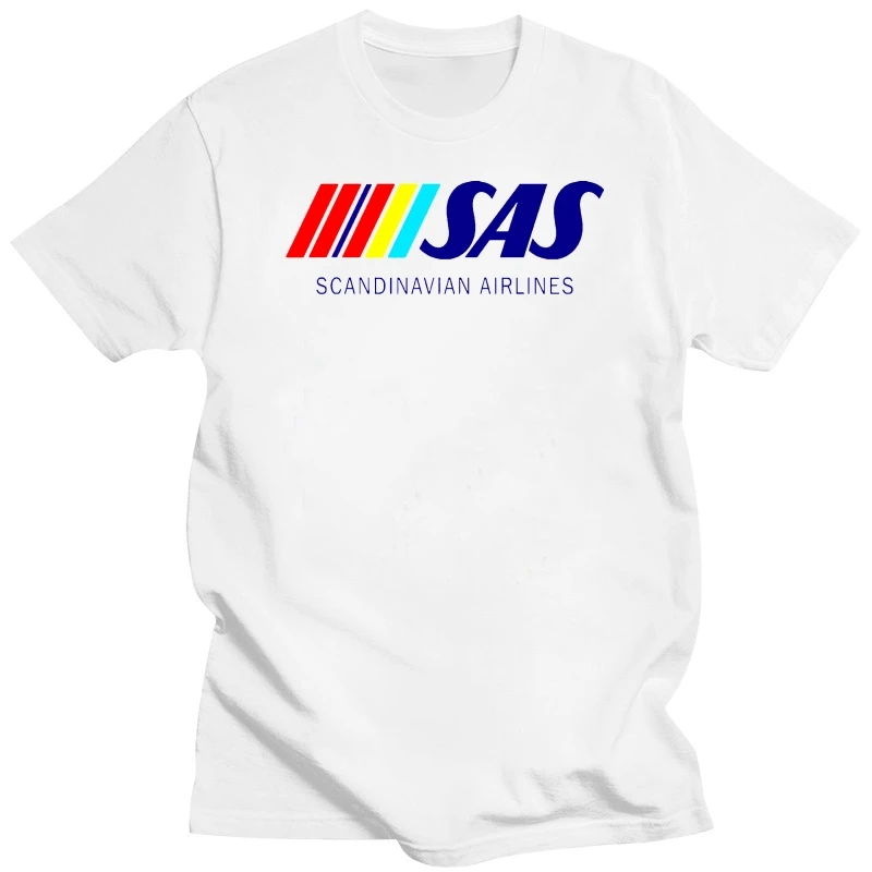 2018 New Arrival Men'S Fashion SAS Scandinavian Australian airlines shirt vintage logo Classic Tops Tee Shirts