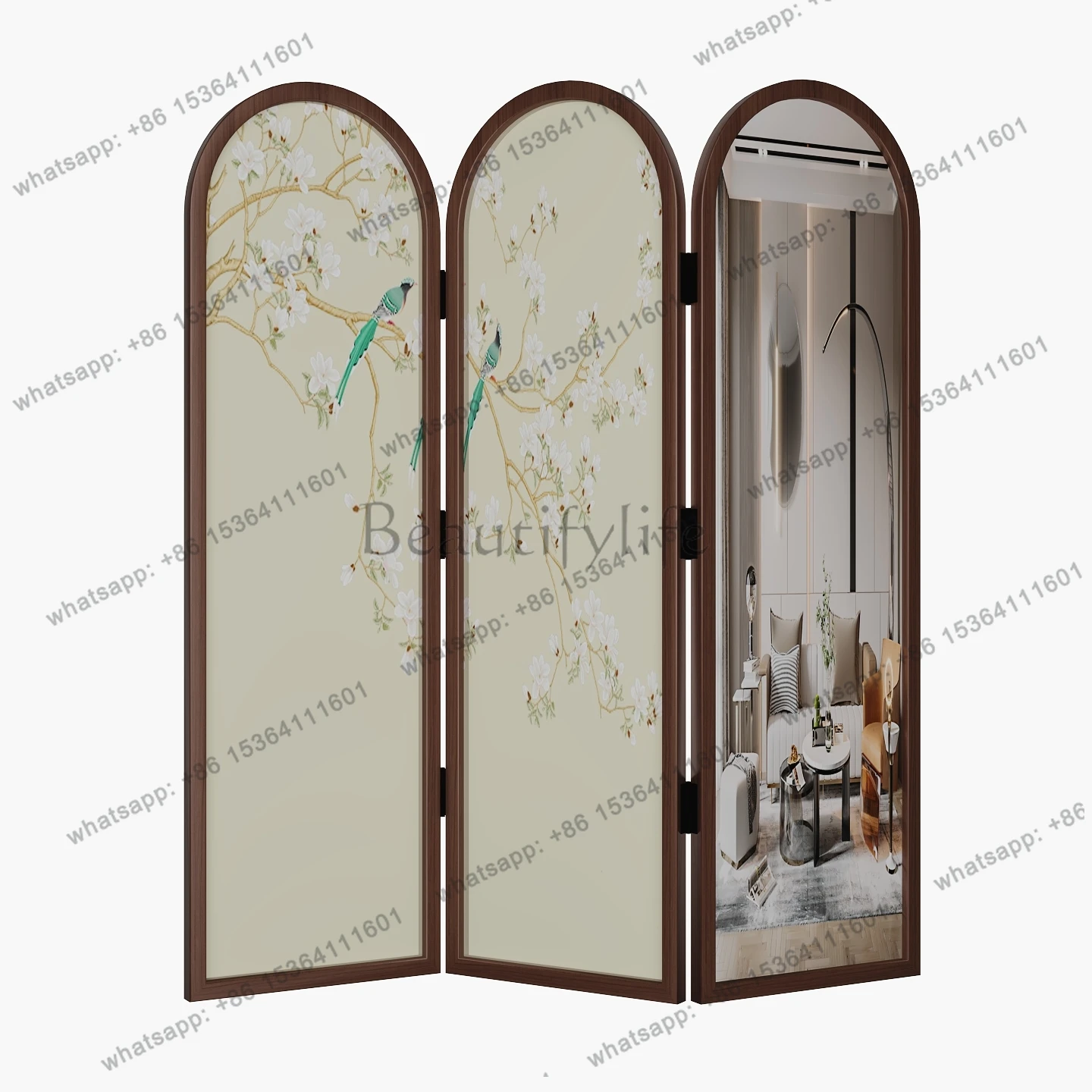 

Living room, bedroom decoration, blocked aisle, household mirror, foldable mobile screen