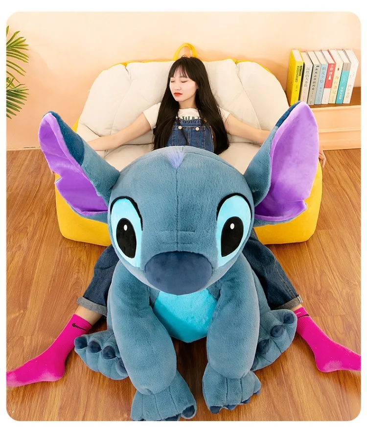 Disney stitch 30cm -80cm tamanho gigante lilo & ponto pelúcia boneca dos desenhos animados animal casal dormir travesseiro brinquedo softmaterial