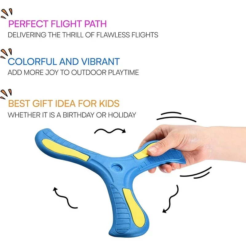 Boomerang per bambini e adulti Design in morbida schiuma per giochi all'aperto Ragazzi e ragazze Speed Racer Catch rapido Boomerang Giocattoli per adolescenti