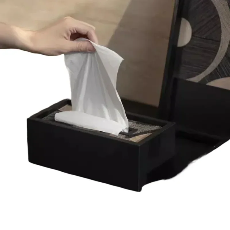 Art Series Belgium Black Textured Tissue Box Paper Drawing