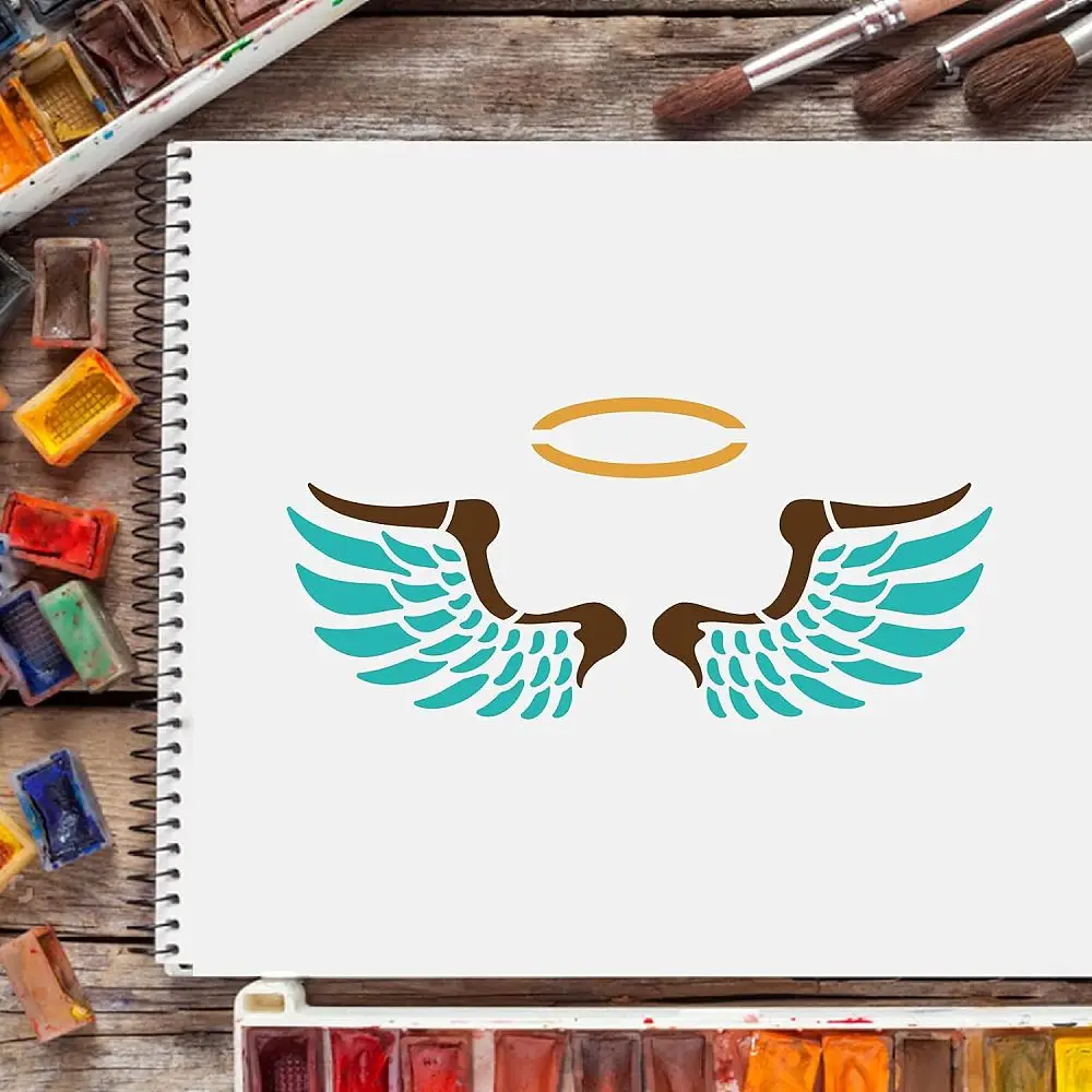 1 قطعة قوالب استنسل رسم بلاستيكية كبيرة قابلة لإعادة الاستخدام للرسم على سجل القصاصات والبلاط والأثاث الخشبي