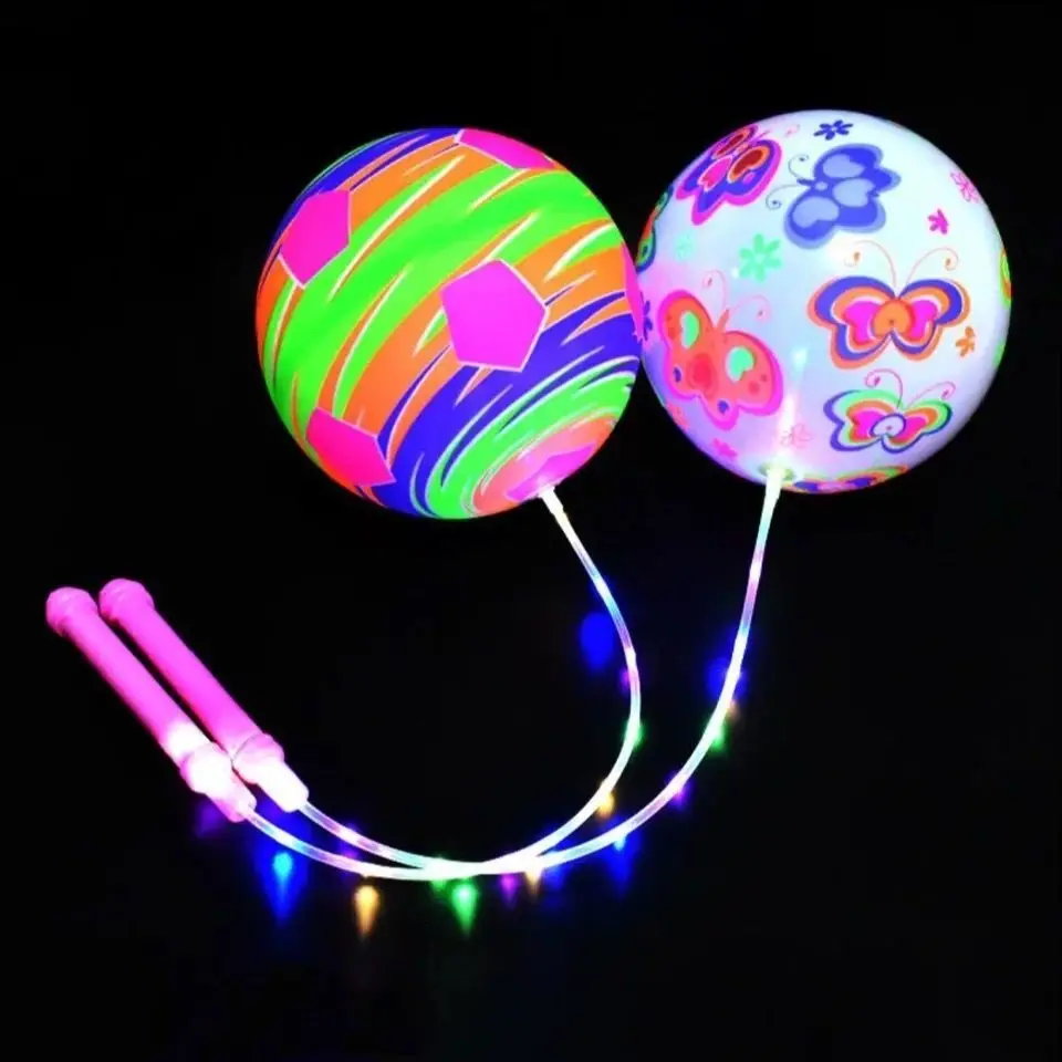 Creative Light-emitting Fitness Flip Ball Kid's Repeatable Inflatable Toys Bouncy Ball Bobble Ball Kid's Fun Sports Toys Gifts