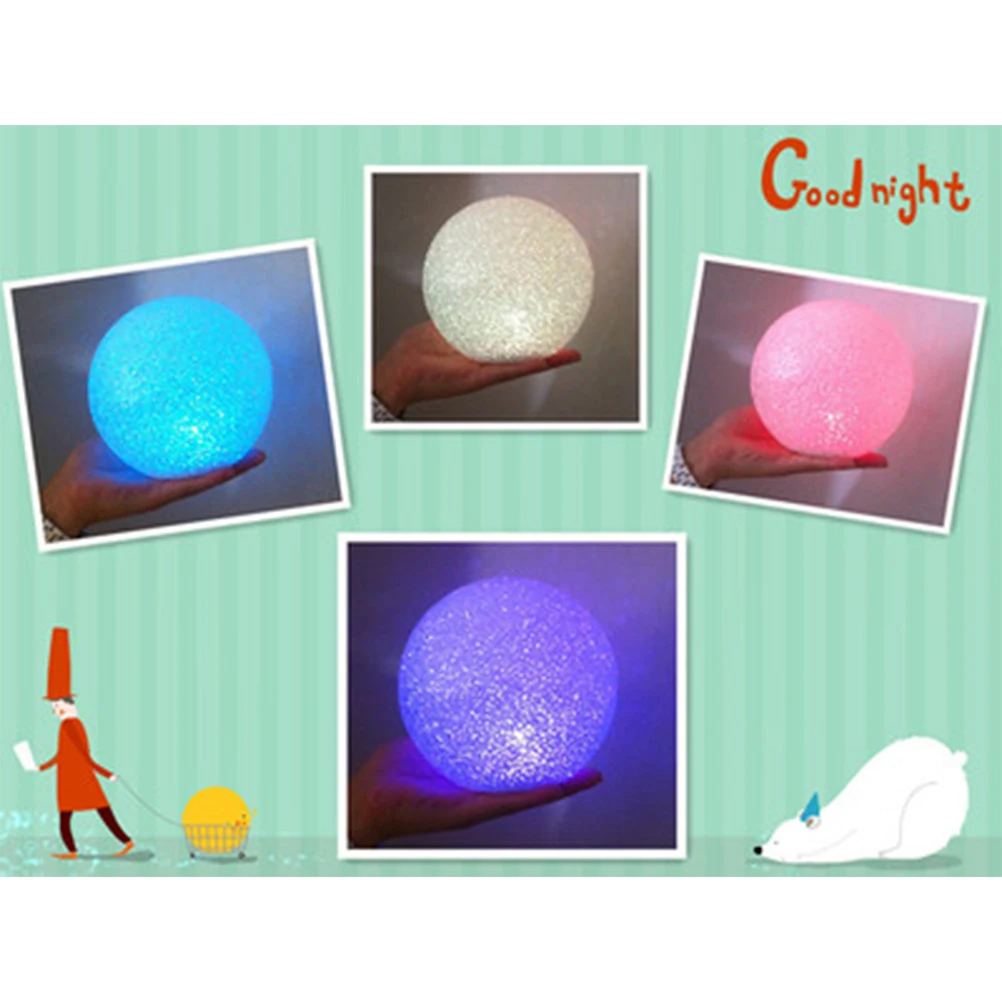 

2 Pcs Crystal Ball Night Light Colorful Gradient Lamp Luminous Toy Glowing EVA Bedroom Office Nursery Foyer Decorative Table