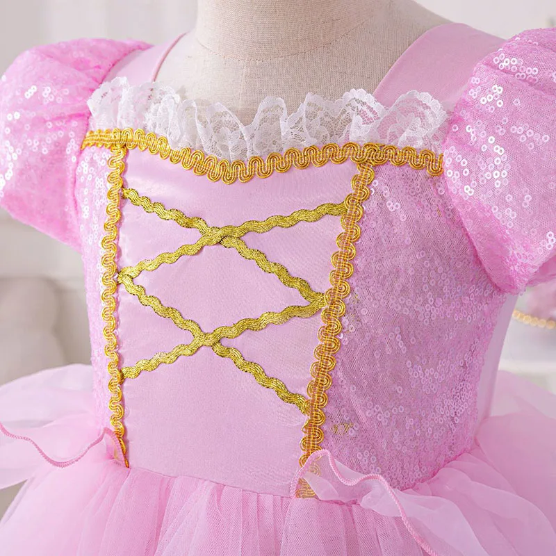 فستان الأميرة 2025 للفتيات أزرق شبكي ندفة الثلج للهالوين زي ترتر للخريف والشتاء بأكمام طويلة فستان الحفلات