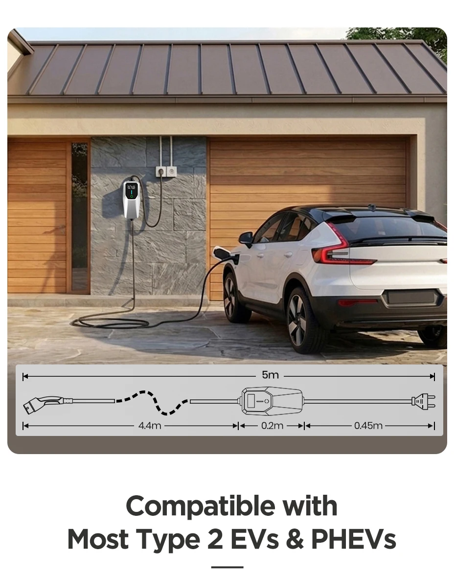 Junsun EV-Ladegerät Typ 2 Elektrofahrzeug-Ladekabel Schuko 3,5KW CEE Blau 7,4KW CEE Rot 11KW 16A 32A Dreiphasige Tragbare EVSE Wallbox-Ladestation für EU-Stecker