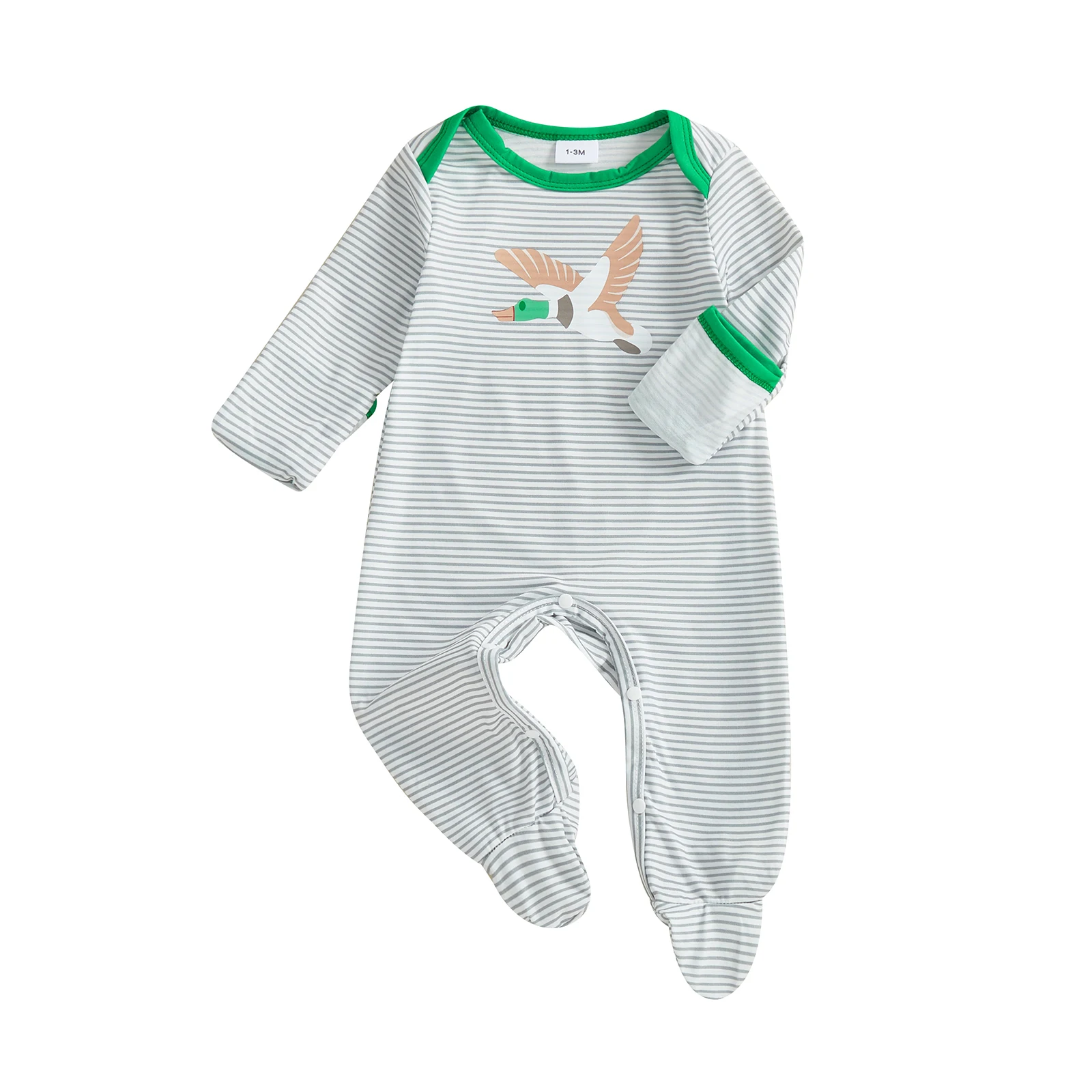 Adorable mameluco infantil con lindo estampado de conejito, mono de manga larga de algodón suave para bebés, niños y niñas, traje de primavera