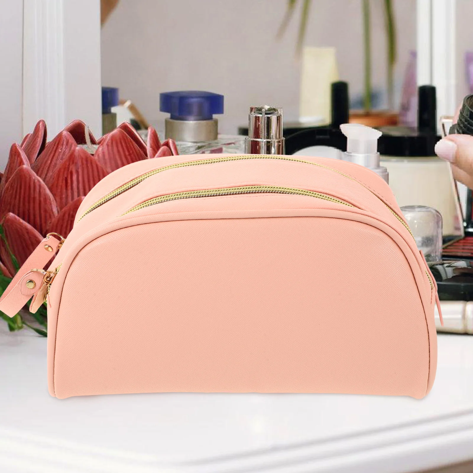 

1PCS Large Capacity Travel Makeup Bag Women Portable ganizer Toiletry Pouch Water Resistant Handheld for Vacation