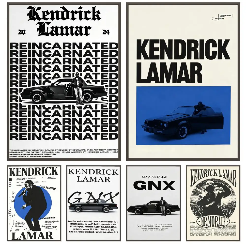 music Kendrick Lamar Poster Poster HD Waterproof Self Adhesive Wall Art Print Decor for Bedroom Living Room Gift
