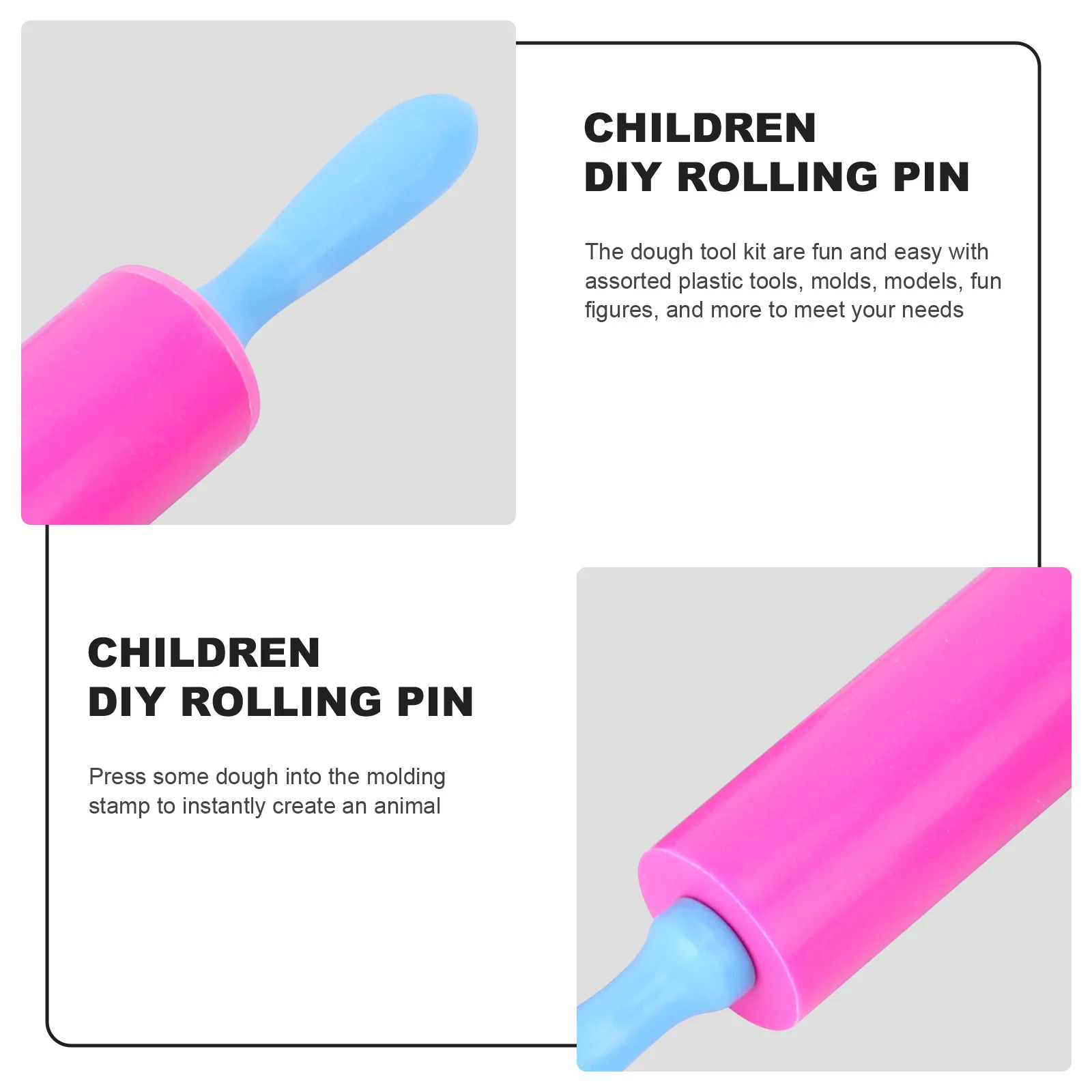 Bâton d'argile fait à la main, Kit d'extrudeuse à rouleau roulant pour enfants, outils de moulage amusants, pâte intelligente, activité d'enrichissement de créativité, 3 pièces