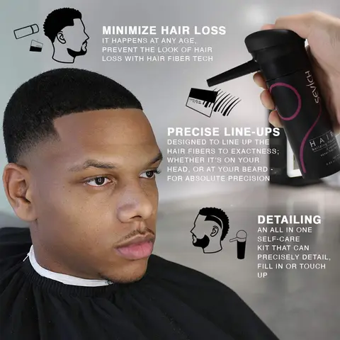 SEVICH हेयर बिल्डिंग फाइबर सेट विरल बाल या गंजे धब्बों को कवर करता है बालों के झड़ने को फिर से बढ़ने का उपचार केराटिन हेयर फाइबर पाउडर एप्लीकेटर 12 best sales बाल उगना - №4