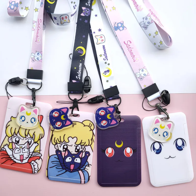 สาวการ์ตูนใหม่อะนิเมะ Lanyard บัตรเครดิตผู้ถือกระเป๋านักเรียน Travel Bank รถบัสธุรกิจการ์ด Badge