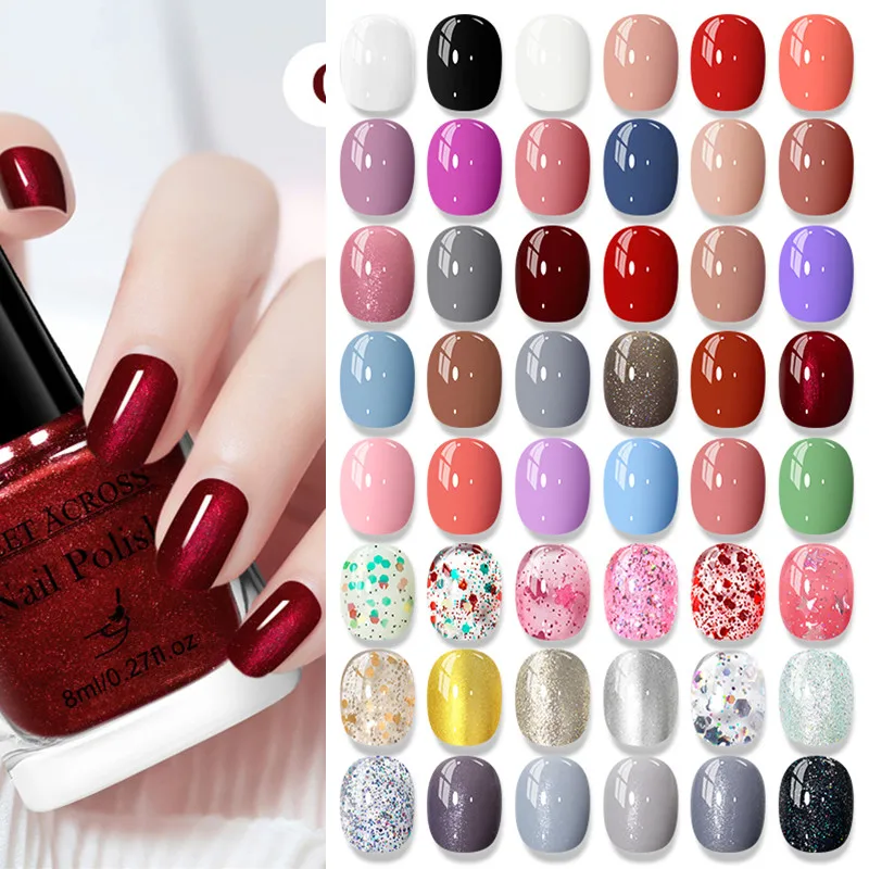 Esmalte de Uñas a Base de Agua de 8 ml, 48 Colores, Larga Duración, Secado Rápido, Sin Necesidad de Lámpara, Suministros para Uñas, Esmalte para Manicura