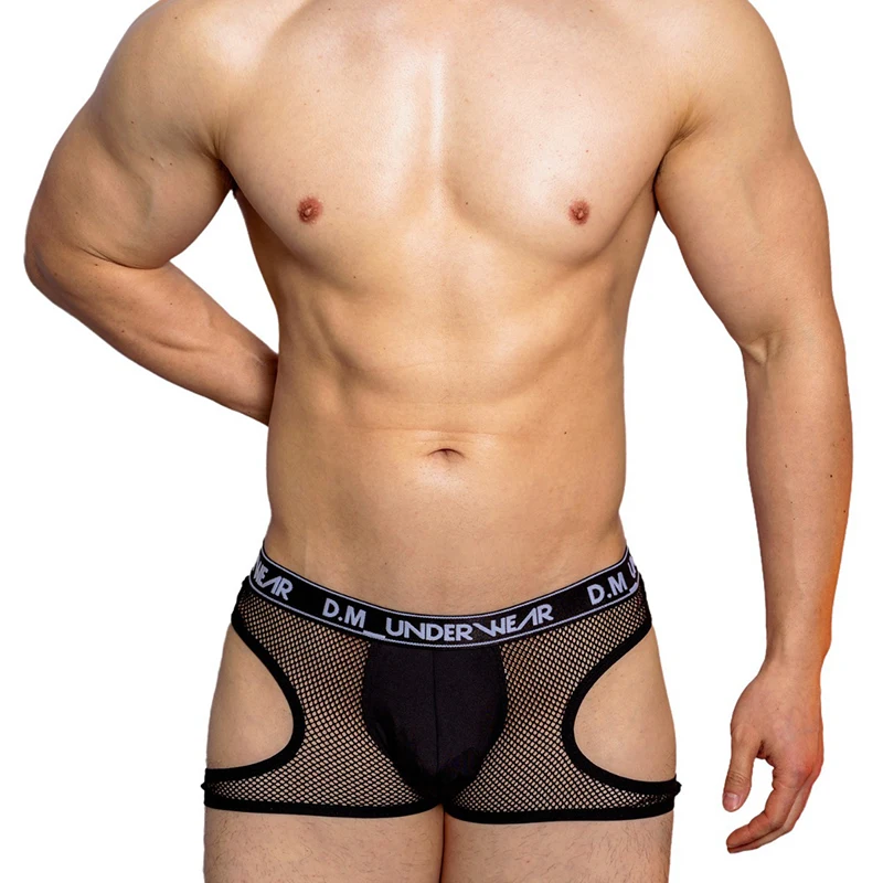 Underwear Men Gay Transparent Mesh Underpants Sexy Men\'s Thongs Breathable Temptation Sissy Hot T Back Jockstrap String Homme