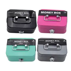 Money Safe Box Mini Cash Box Metal Key Money Bank Small Security Lock Box Portable Sturdy Lockable Coin Boxes