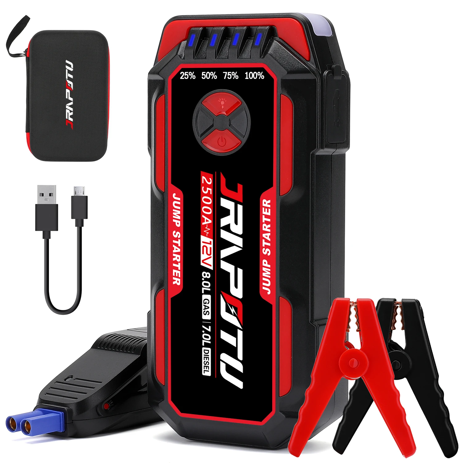 

Car Jump Starter 2500A Car Battery Jump Starter Power Pack with USB Quick Charge 3.0 (Up to 8.0L Gas or 7.0L Diesel Engine) Batt