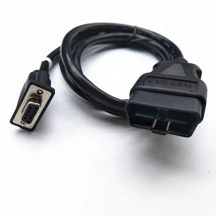 1 متر DB9 المسلسل RS232 أنثى ميناء إلى ذكر obd2 obdii 16 دبوس obd مهائي كابلات التشخيص تمديد الحبل