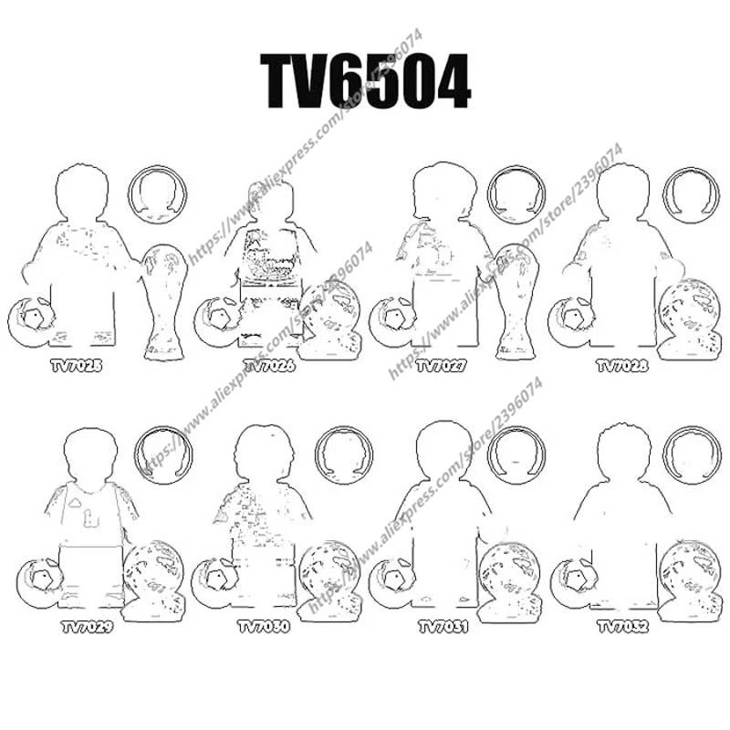 Décennie s de construction de figurines pour enfants, modèles de sport populaires, TV6504, TV7025, TV7026, TV7027, TV7028, TV7029, TV7030, TV7031, TV7032