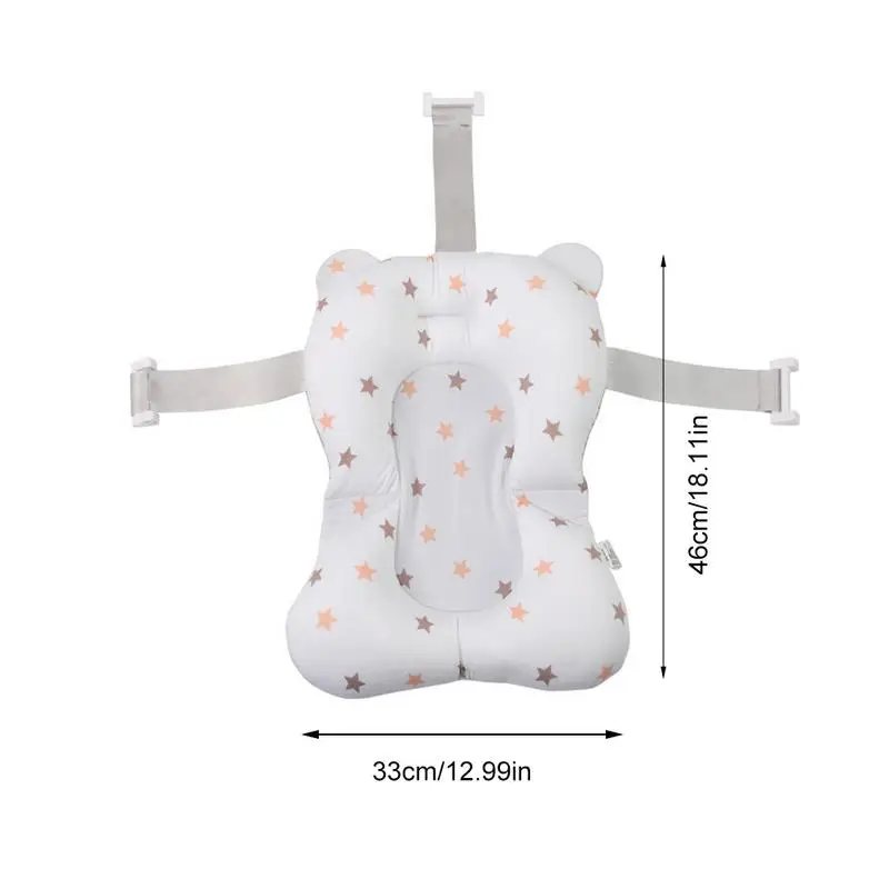 Baby Shower Bath Tub Pad Non-Slip Bathtub Seat Support Mat Newborn Safety Security Bath Support Cushion Foldable Soft Pillow