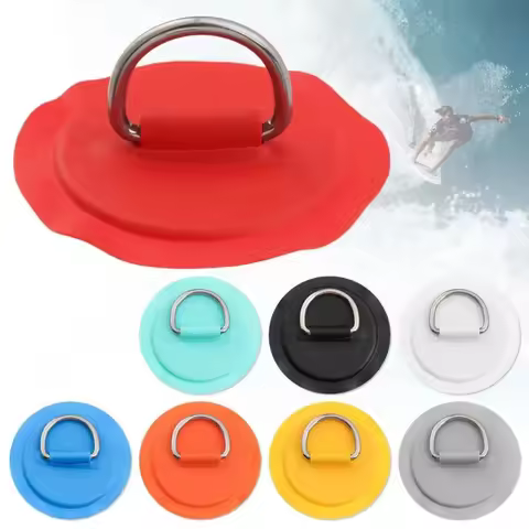 1PC Surfboard Dinghy Boat PVC Patch With Stainless Steel D Ring Pad/Patch Inflatable Boat Patch Deck Rigging Sup Bungee Rope Kit